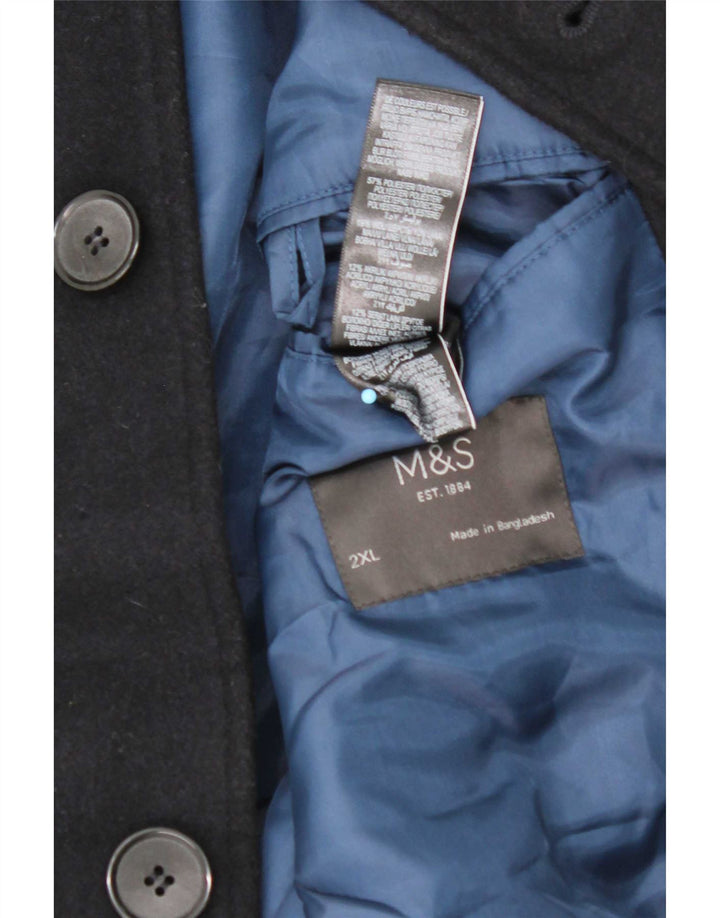 Marks & Spencer Pardessus pour femme UK 20 2XL Bleu marine Polyester