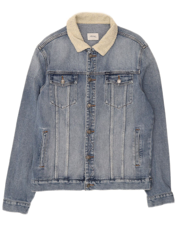 Lee Veste en jean Riders pour homme UK 40 Large Bleu Colorblock Coton