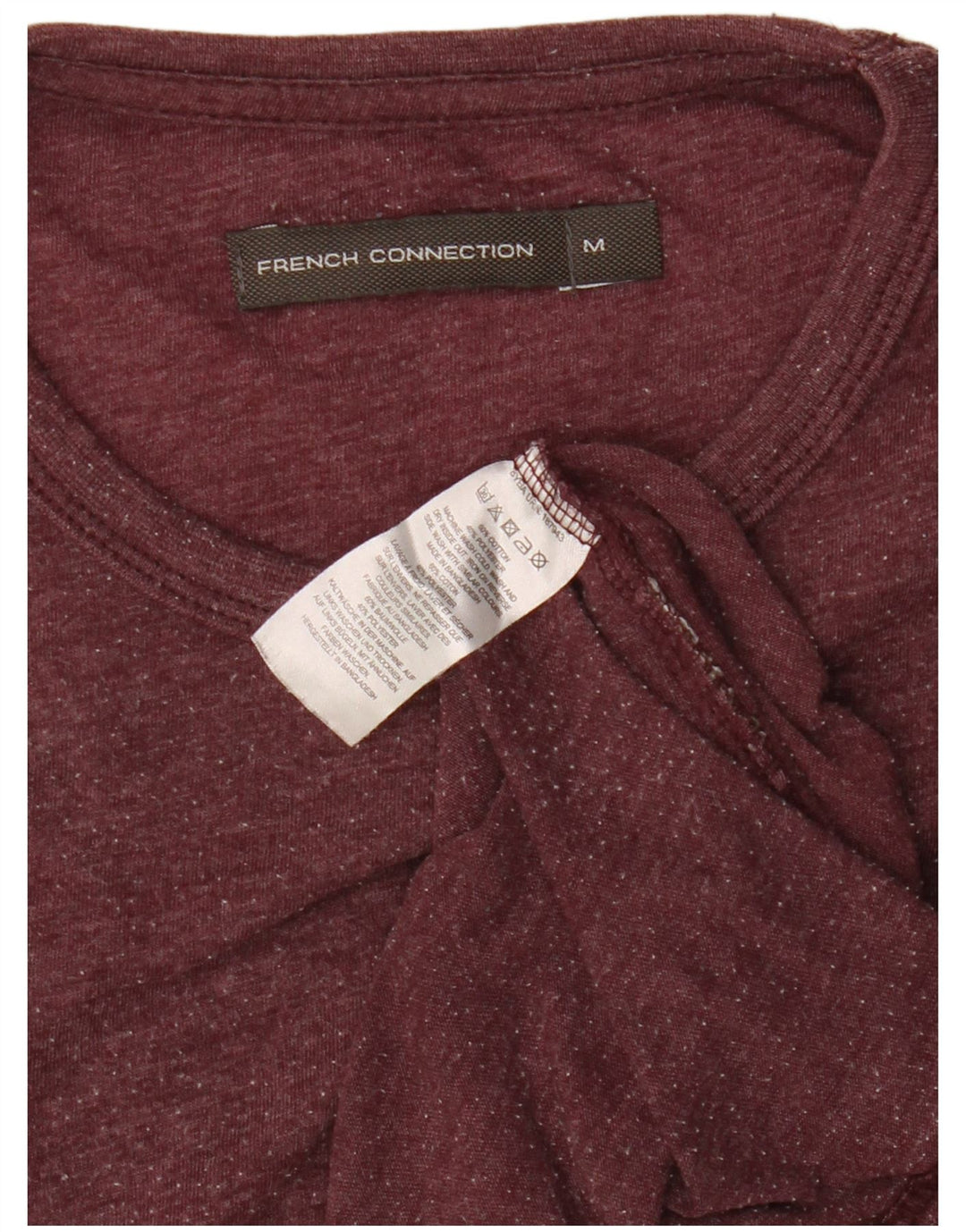 FRENCH CONNECTION T-Shirt Homme Coton Bordeaux Moyen
