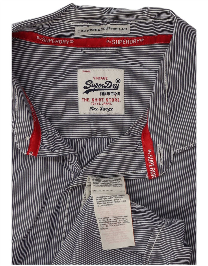 Superdry Garçons Laundered Cut Collar Chemise 15-16 ans Grand Bleu Marine
