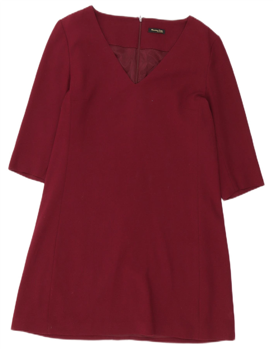 Massimo Dutti Robe fourreau à manches 3/4 pour femme EU 40 Bordeaux moyen