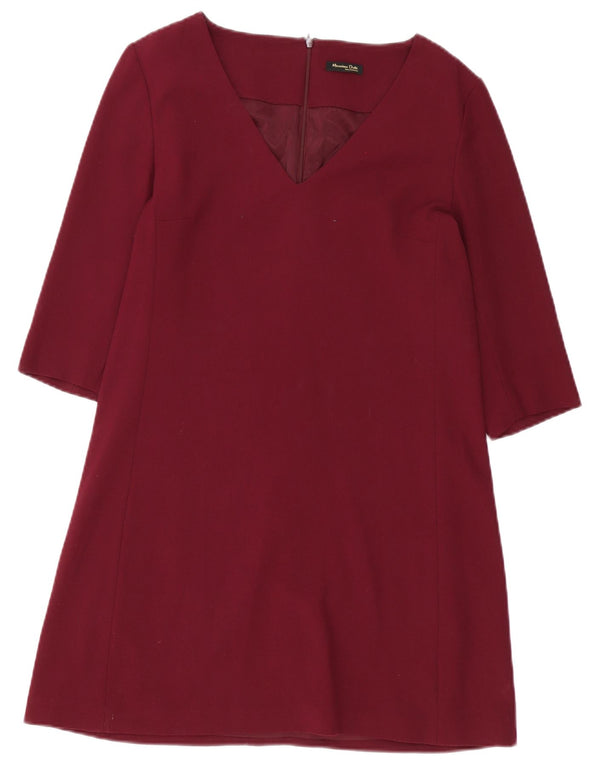 Massimo Dutti Robe fourreau à manches 3/4 pour femme EU 40 Bordeaux moyen
