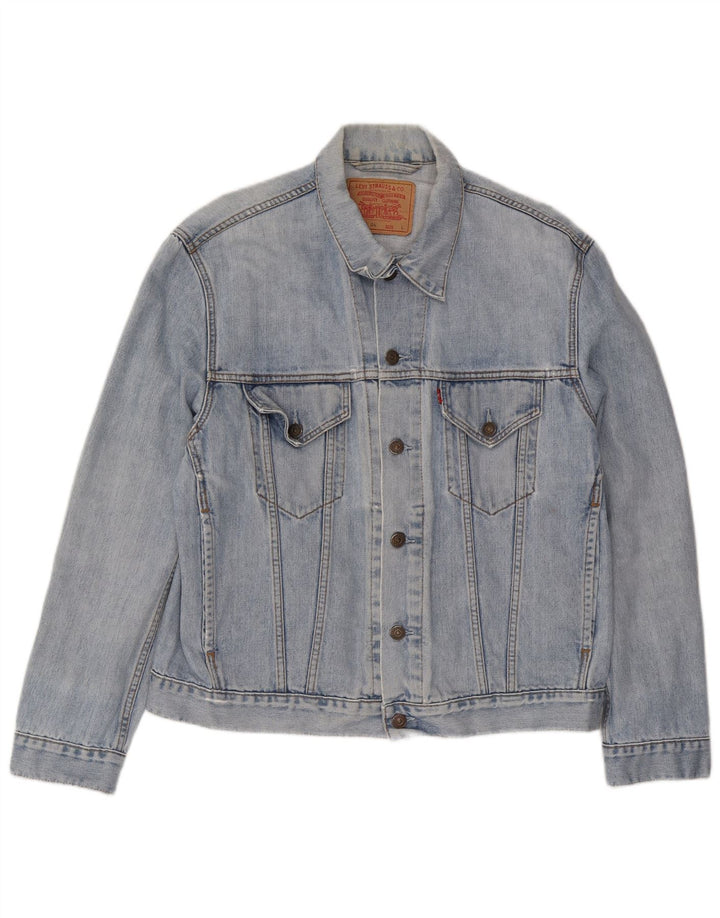 Levi's Veste en jean pour homme UK 40 Large Bleu Coton