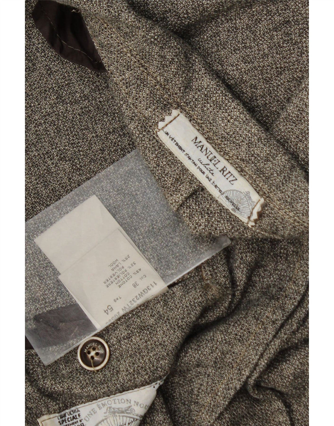 Manuel Ritz Veste Blazer 2 Boutons Homme IT 54 2XL Gris Moucheté Coton