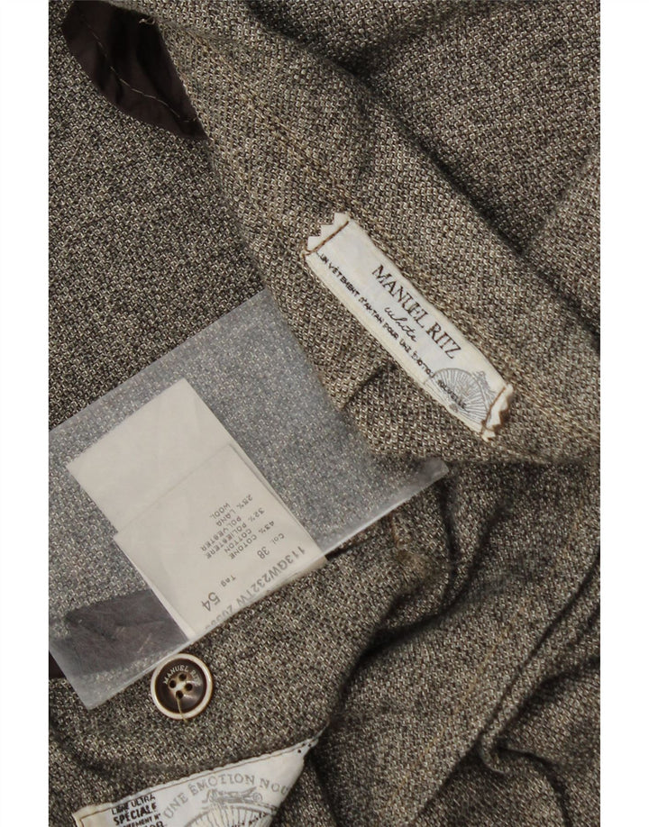 Manuel Ritz Veste Blazer 2 Boutons Homme IT 54 2XL Gris Moucheté Coton