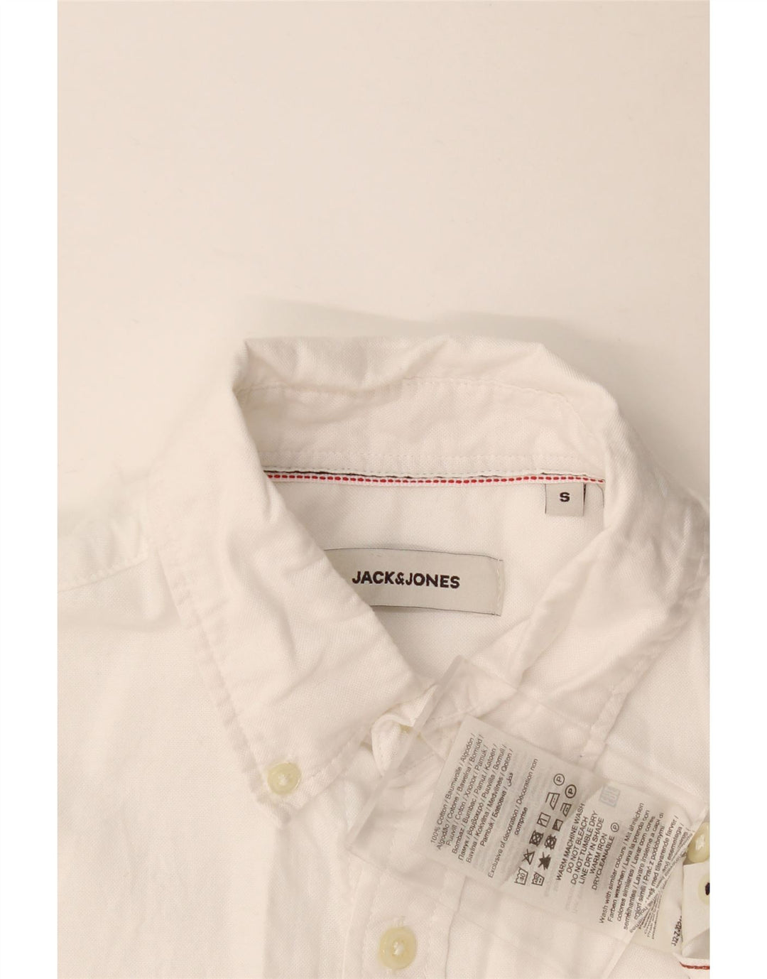 JACK & JONES Chemise à Manches Courtes Homme Petit Blanc Coton
