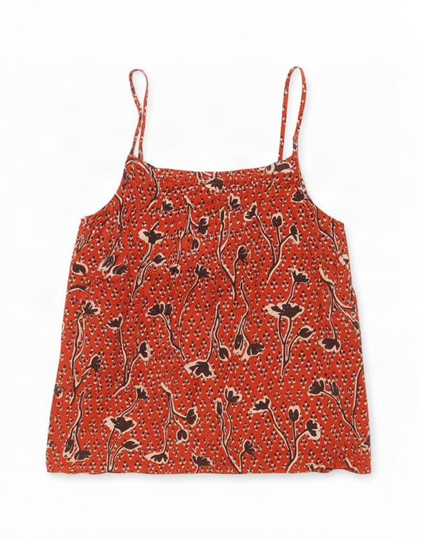 Fat Face Débardeur pour femme UK 46 Large Rouge Floral Viscose