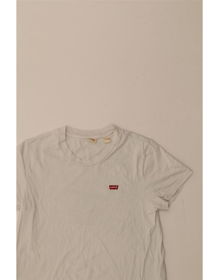 LEVI'S Womens T-Shirt Top UK 10 Small White Cotton Vintage Levi's and Second-Hand Levi's from Messina Hembry 