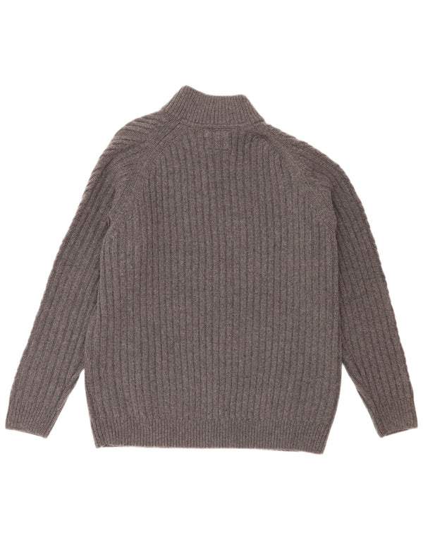 Timberland Pull coupe classique à col zippé pour homme 2XL en laine géométrique gris