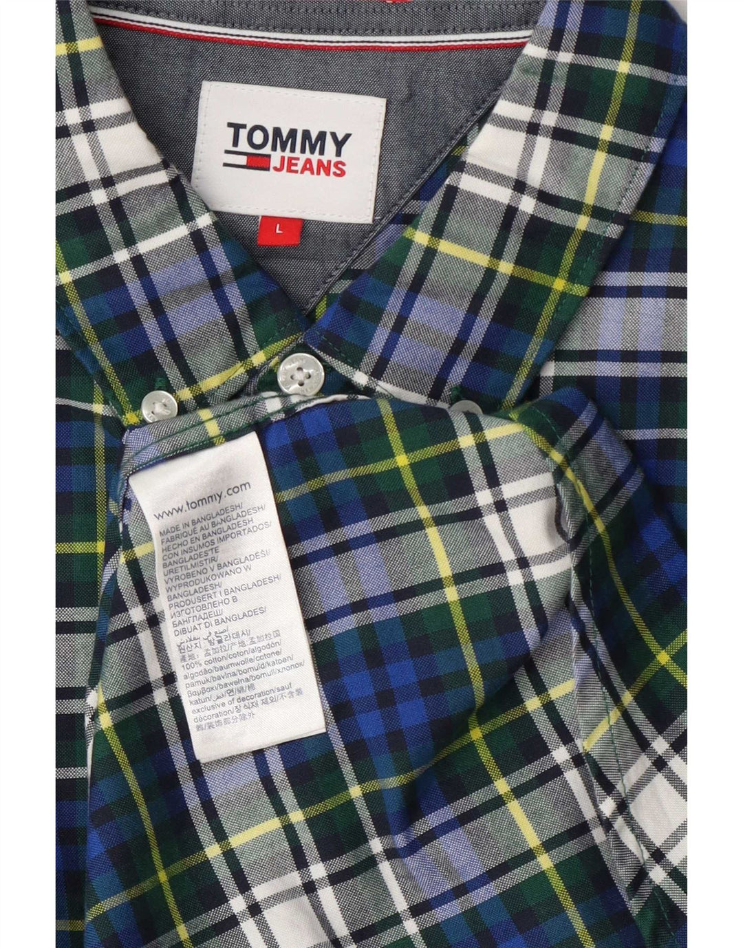 Tommy Hilfiger Chemise en flanelle pour homme en coton à carreaux bleus