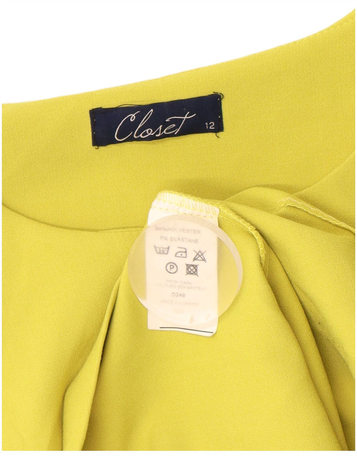 CLOSET Robe trapèze sans manches pour femme UK 42, jaune moyen, polyester