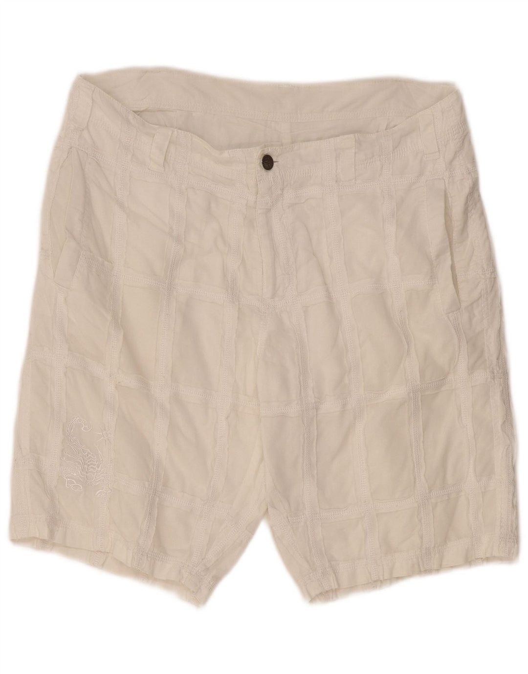 Scorpion Bay Short chino graphique pour homme W33 en coton à carreaux blanc moyen