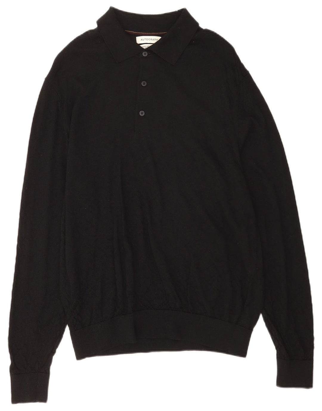 Marks & Spencer Pull à col polo autographe pour homme XL Noir