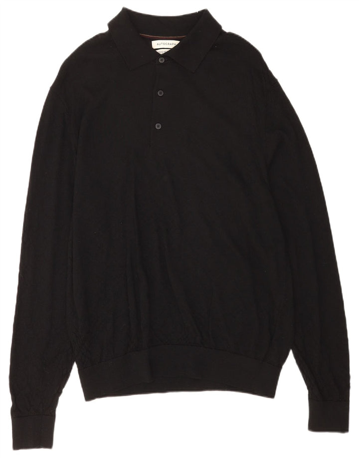 Marks & Spencer Pull à col polo autographe pour homme XL Noir
