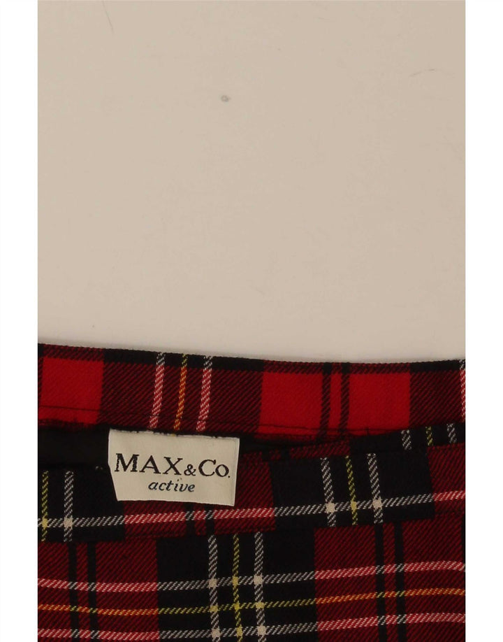 Max & Co. Mini jupe portefeuille W28 pour femme à carreaux rouges moyens