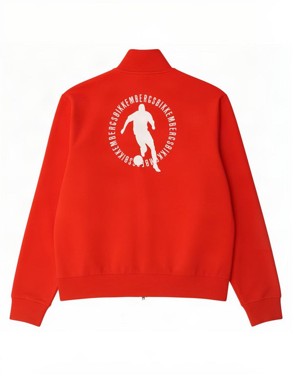 Bikkembergs Veste de survêtement graphique pour homme XL en coton rouge