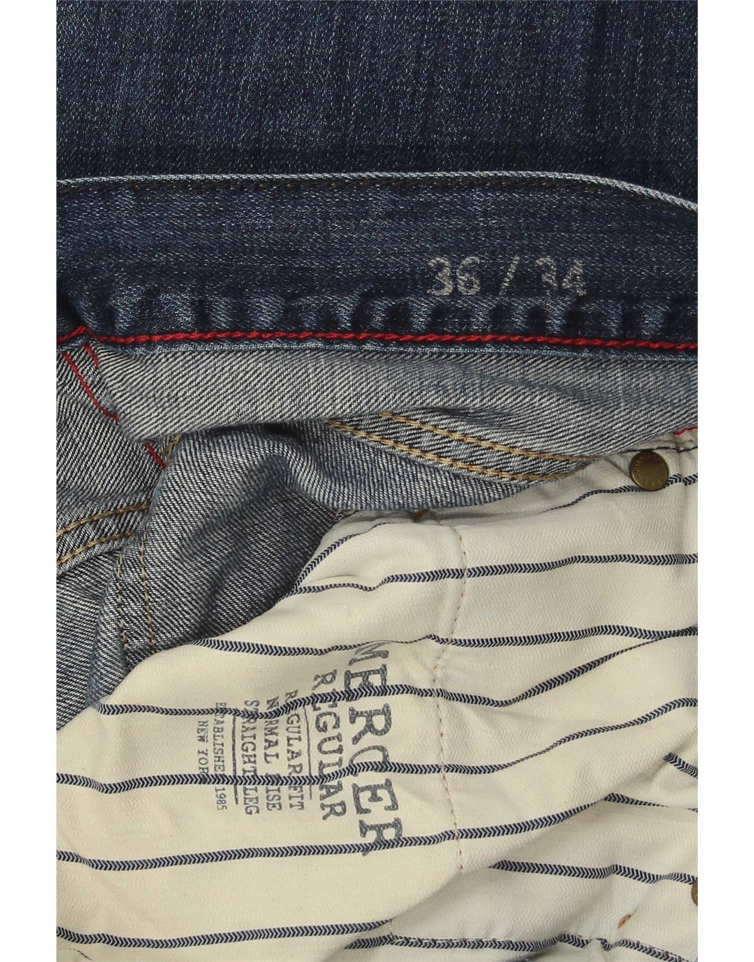 Tommy Hilfiger Jean droit régulier pour homme W36 L34 bleu coton