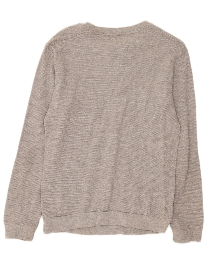Zara Pull Col Bateau Homme Gris Moyen Coton
