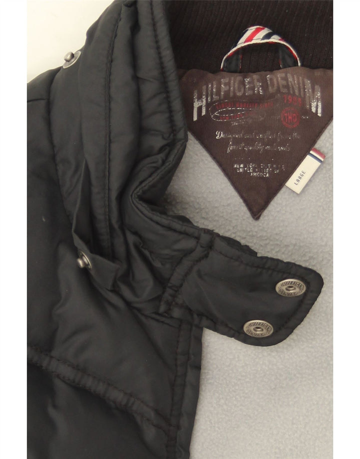 Tommy Hilfiger Gilet rembourré pour femme UK 14 Large Noir Polyester