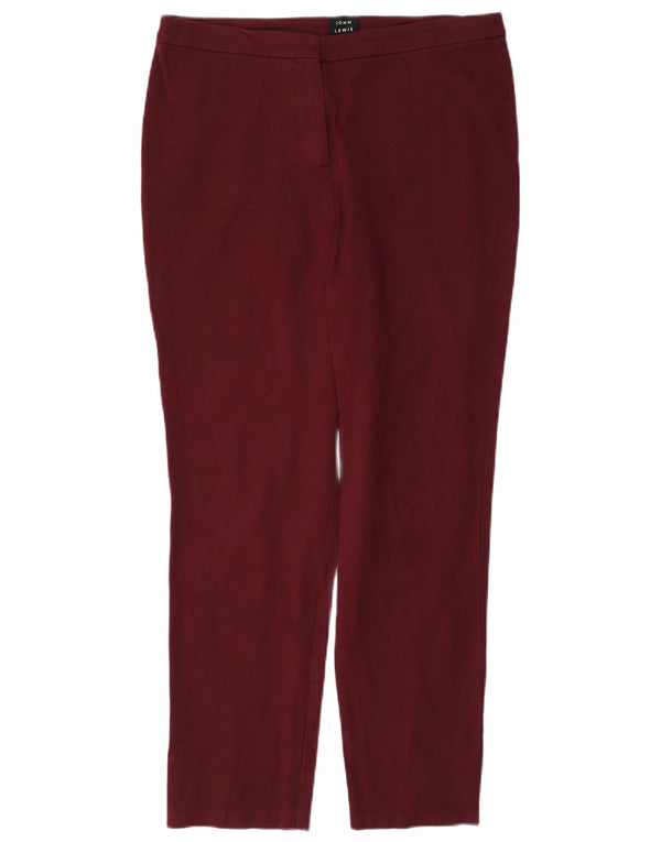John Lewis Pantalon décontracté slim pour femme UK 12 Medium W32 L28 Bordeaux