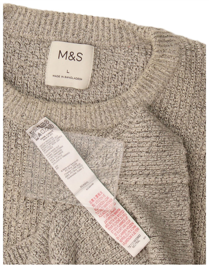 Marks & Spencer Pull ras du cou pour homme, grand gris, polyamide