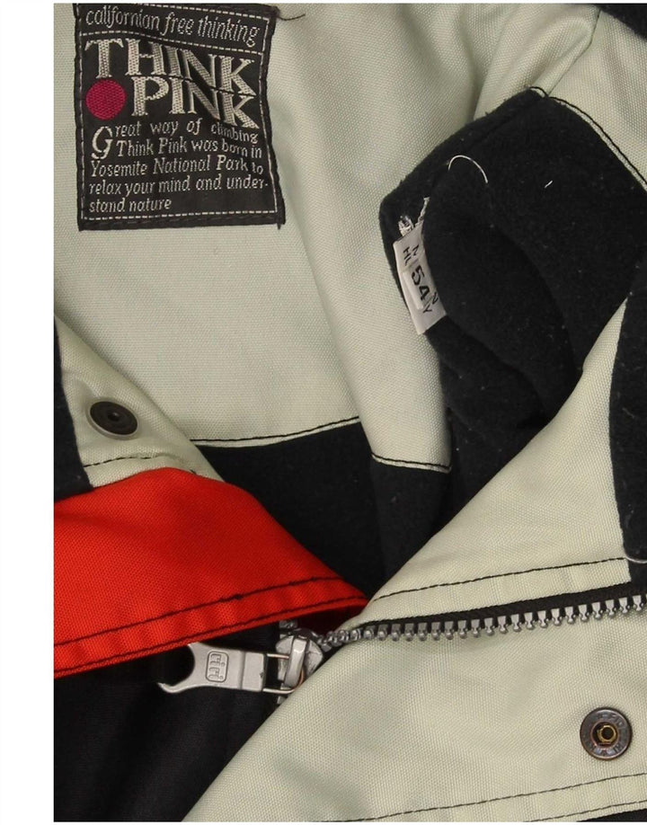 Think Pink Veste de ski à capuche coupe régulière pour homme IT 54 2XL Noir Colourblock