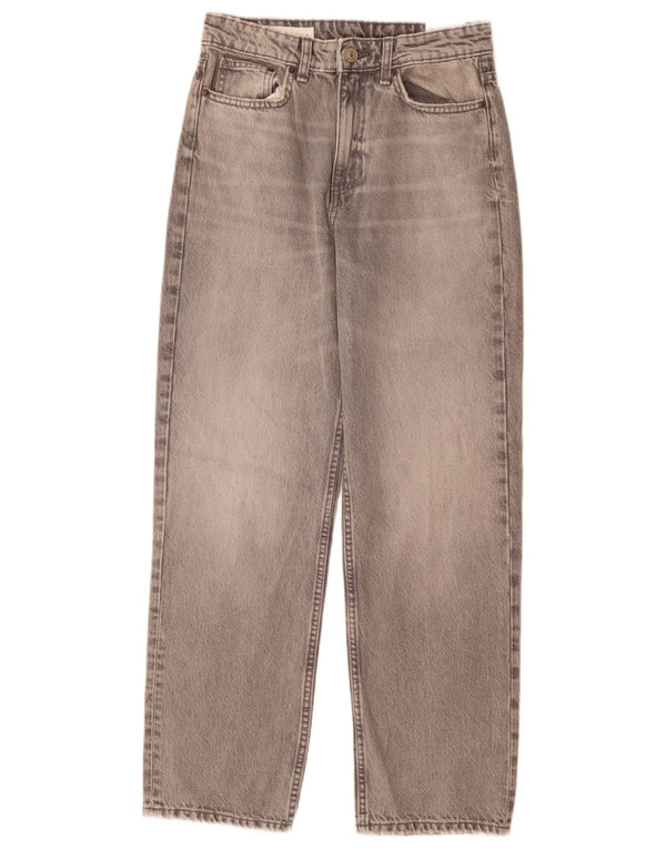 Zara Jean Mom taille haute fuselé pour femme EU 38 Small W28 L30 Gris Coton