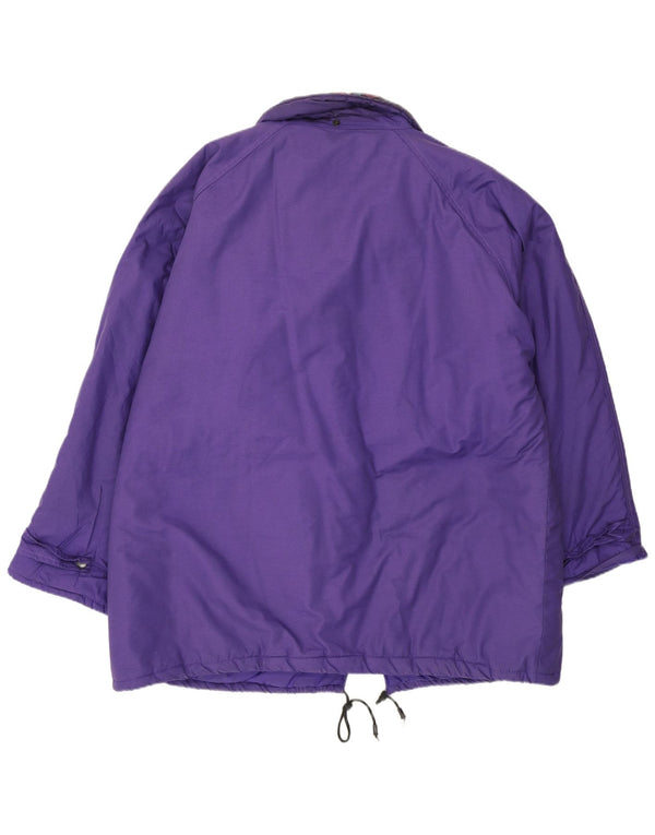 vintage Femmes Coupe-Vent Manteau UK 20 2XL Violet Floral Polyester