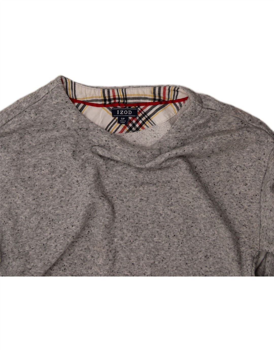 IZOD Womens Sweatshirt Jumper UK 10 Small Grey Flecked Cotton Vintage Izod and Second-Hand Izod from Messina Hembry 