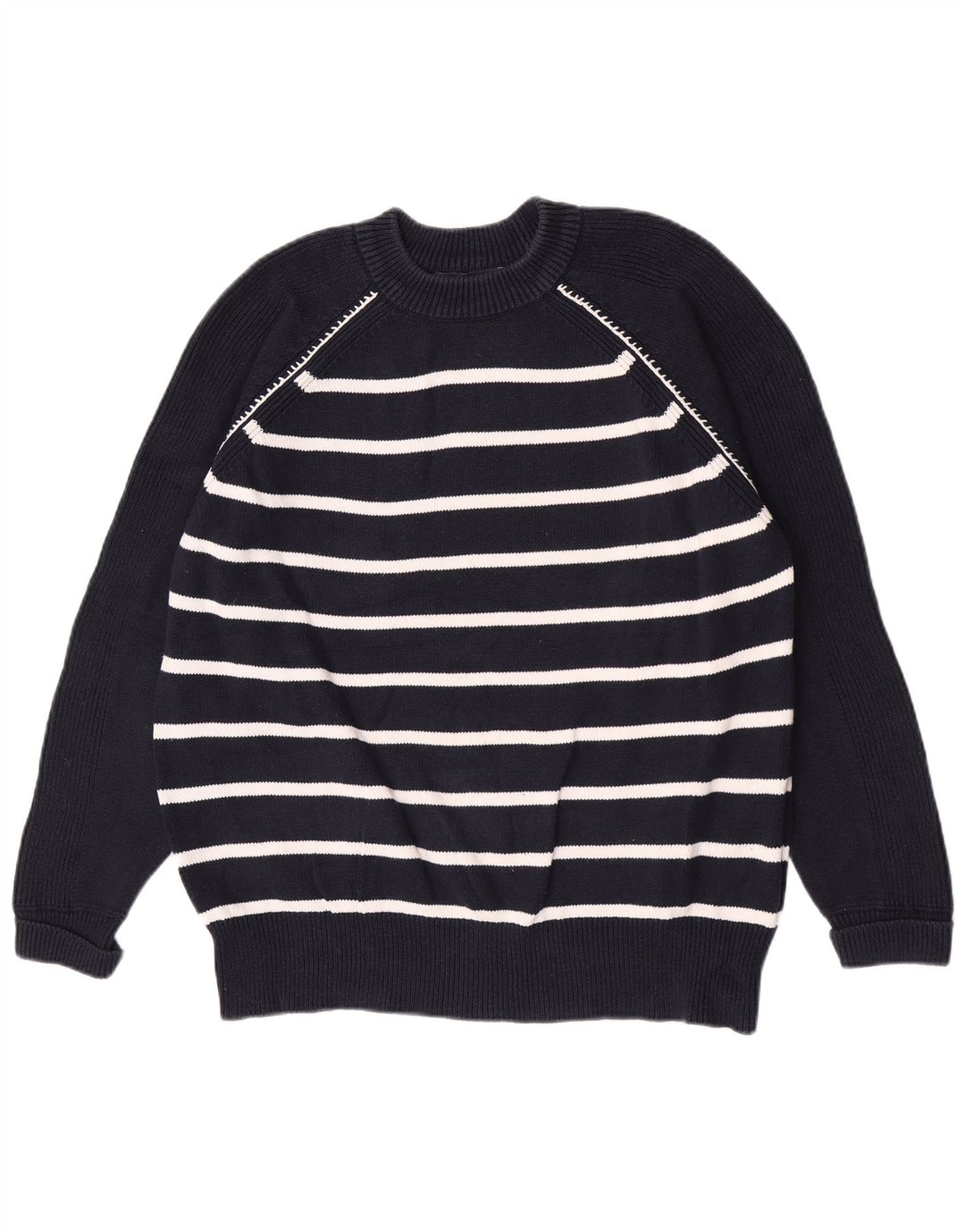 Marks & Spencer Pull à col rond pour homme Bleu marine rayé