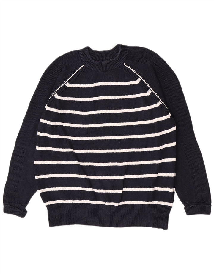 Marks & Spencer Pull à col rond pour homme Bleu marine rayé