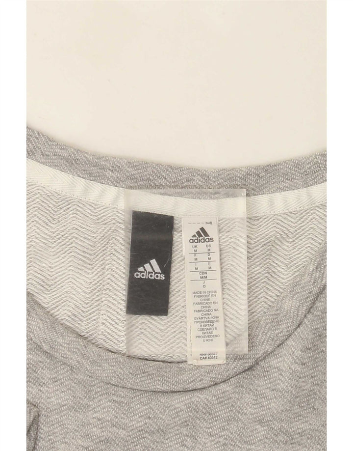 Adidas T-Shirt Graphique Homme Gris Moyen Moucheté Coton