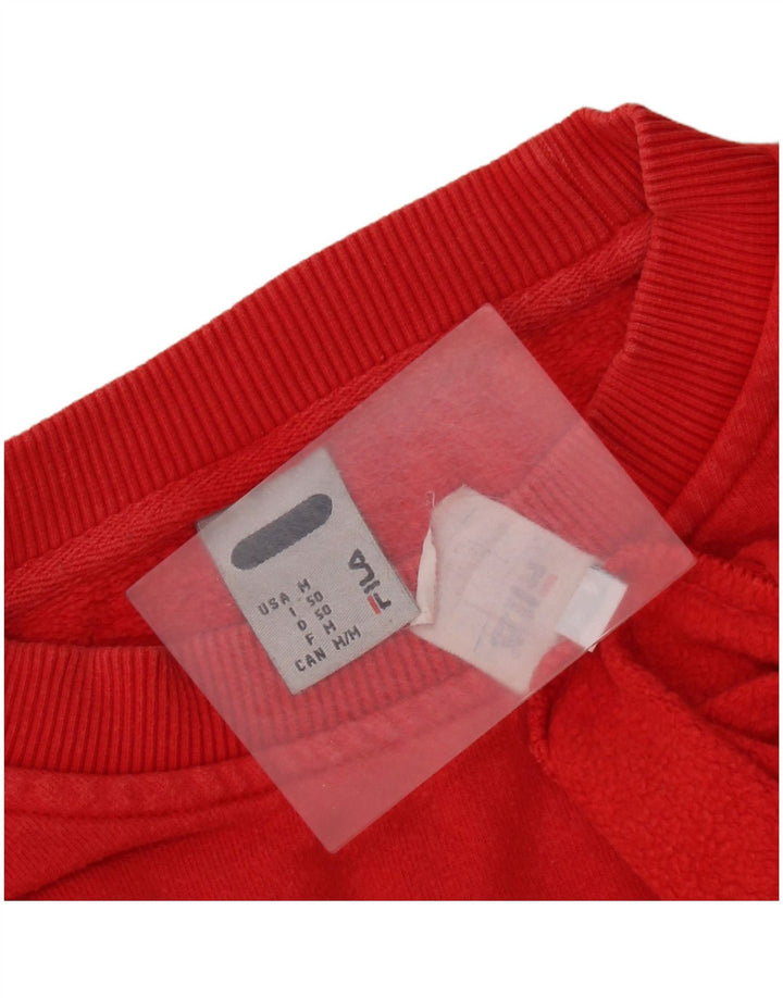 FILA Sweat-Shirt Graphique Homme Rouge Moyen Coton
