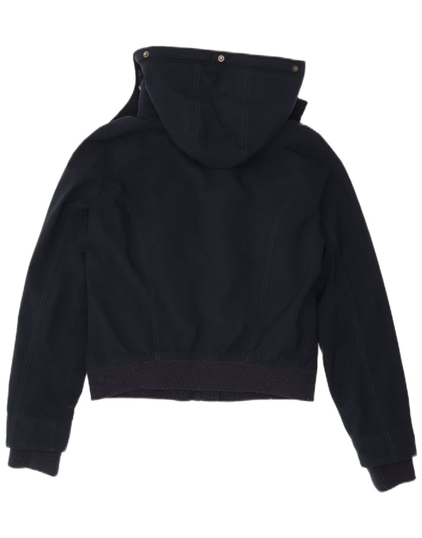 Hollister Veste bomber à capuche coupe décontractée pour femme UK 10 Small Bleu marine