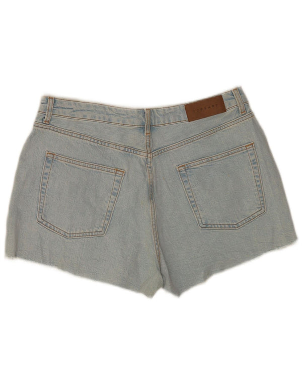 Topshop Mom Denim Hot Pants UK 14 Large W32 Bleu Coton