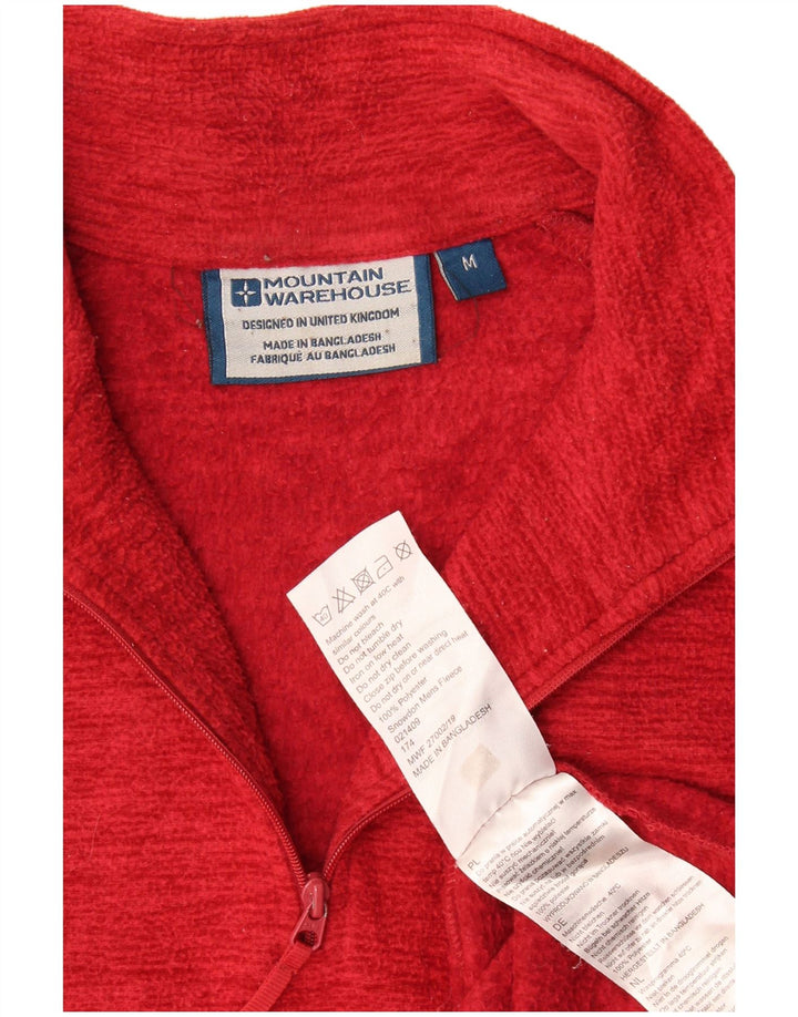 Mountain Warehouse Pull polaire à col zippé pour homme en polyester moucheté rouge moyen