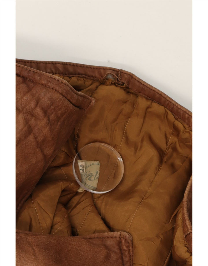 VINTAGE Womens Leather Jacket UK 14 Medium Brown Vintage Vintage and Second-Hand Vintage from Messina Hembry 