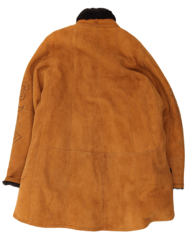 Manteau en peau de mouton surdimensionné pour femme Christia taille unique Beige Colourblock