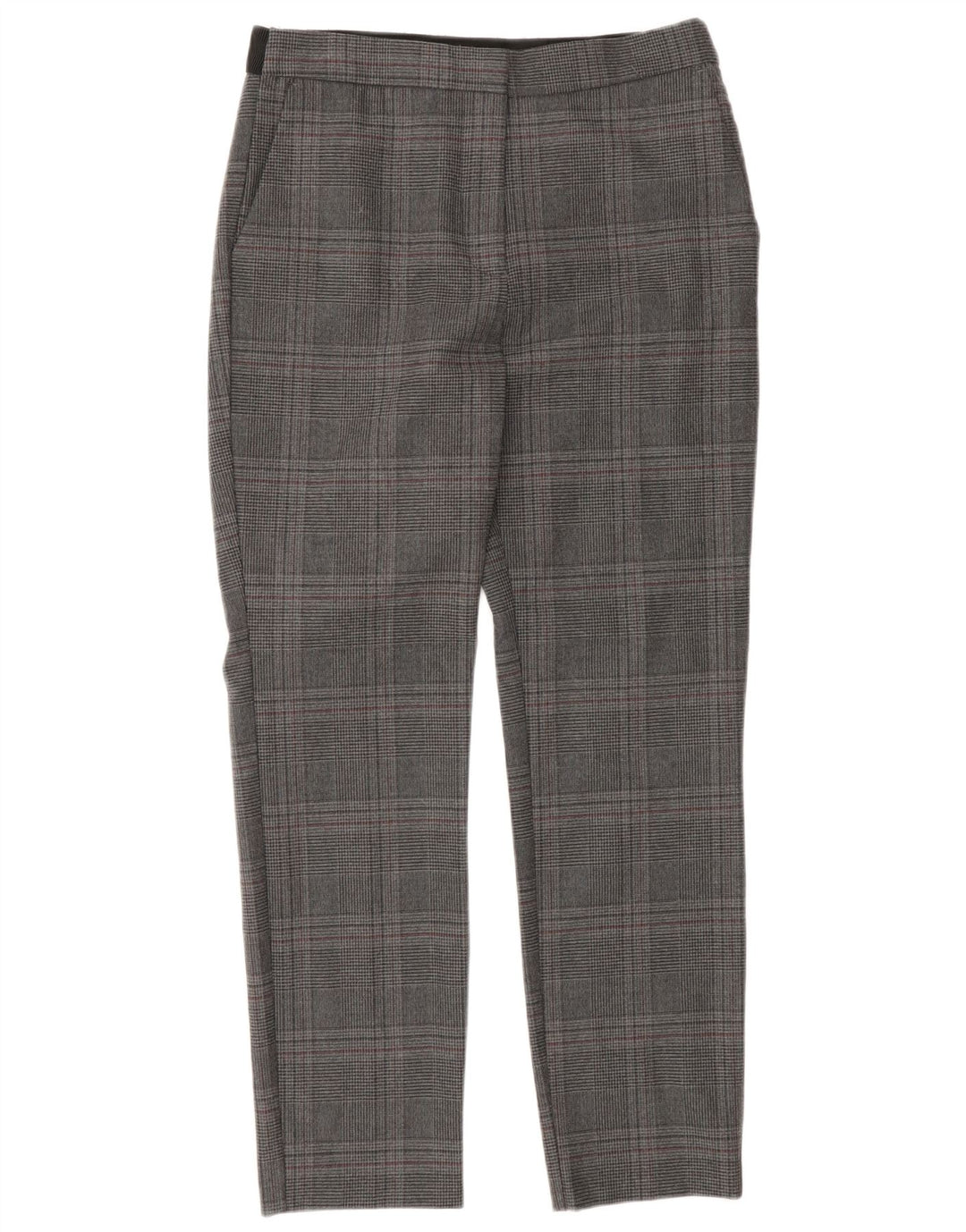 Zara Pantalon Chino Slim Fit Femme Moyen W28 L27 Gris Pied-de-Poule