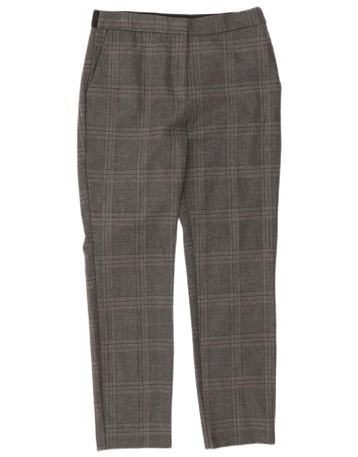Zara Pantalon Chino Slim Fit Femme Moyen W28 L27 Gris Pied-de-Poule