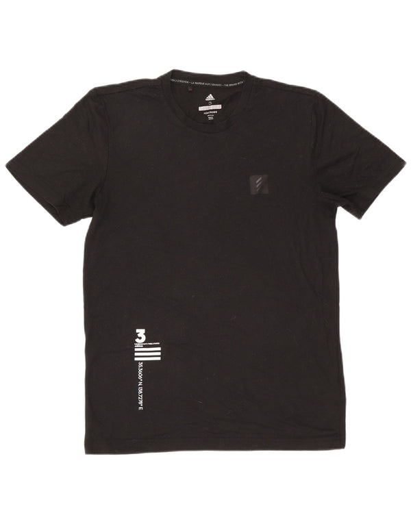 Adidas T-shirt graphique pour homme Petit noir Polyester