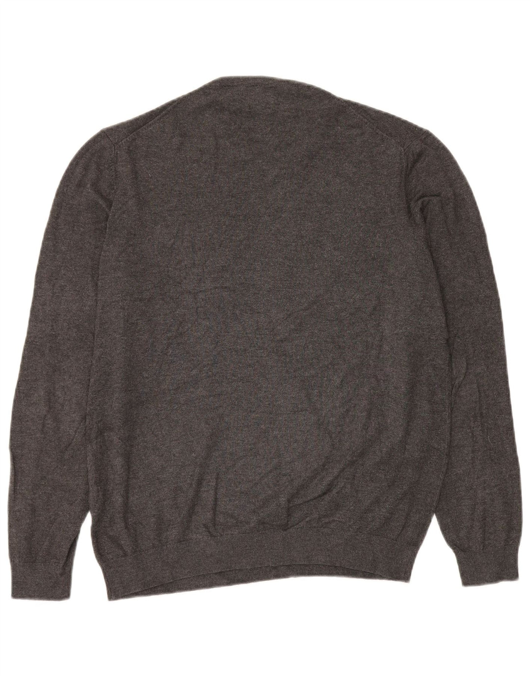 ZARA Pull Col V Homme Gris Moyen Viscose