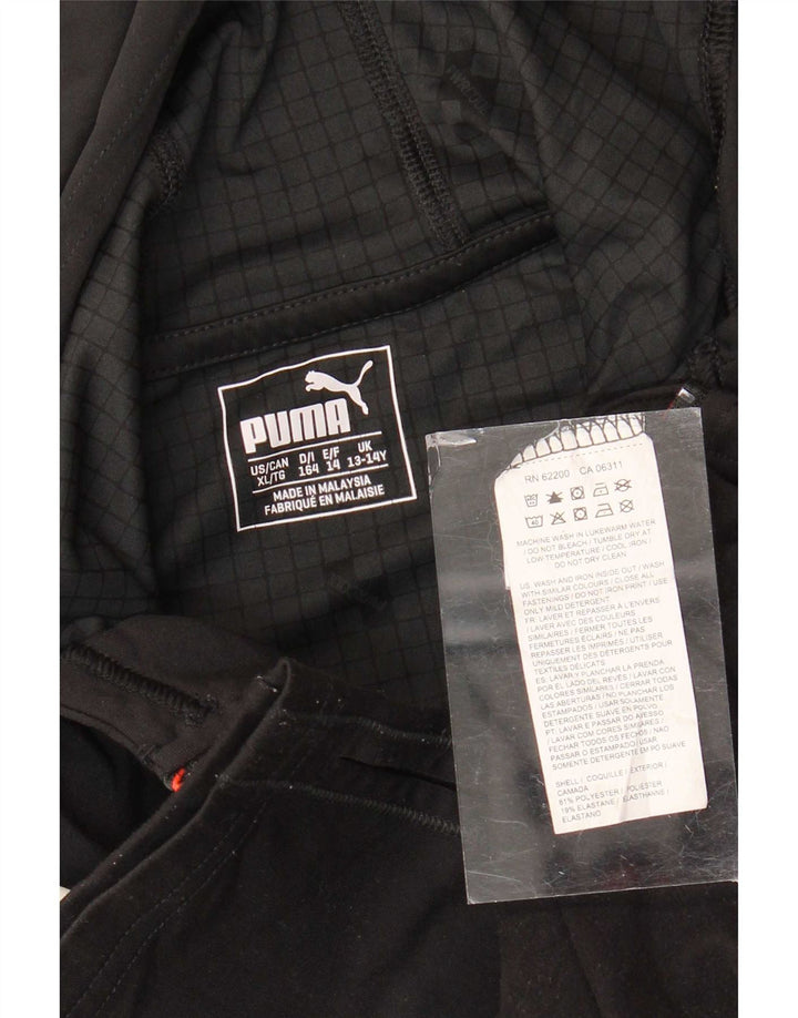 Puma Haut de survêtement à capuche et col zippé pour garçon 13-14 ans Noir