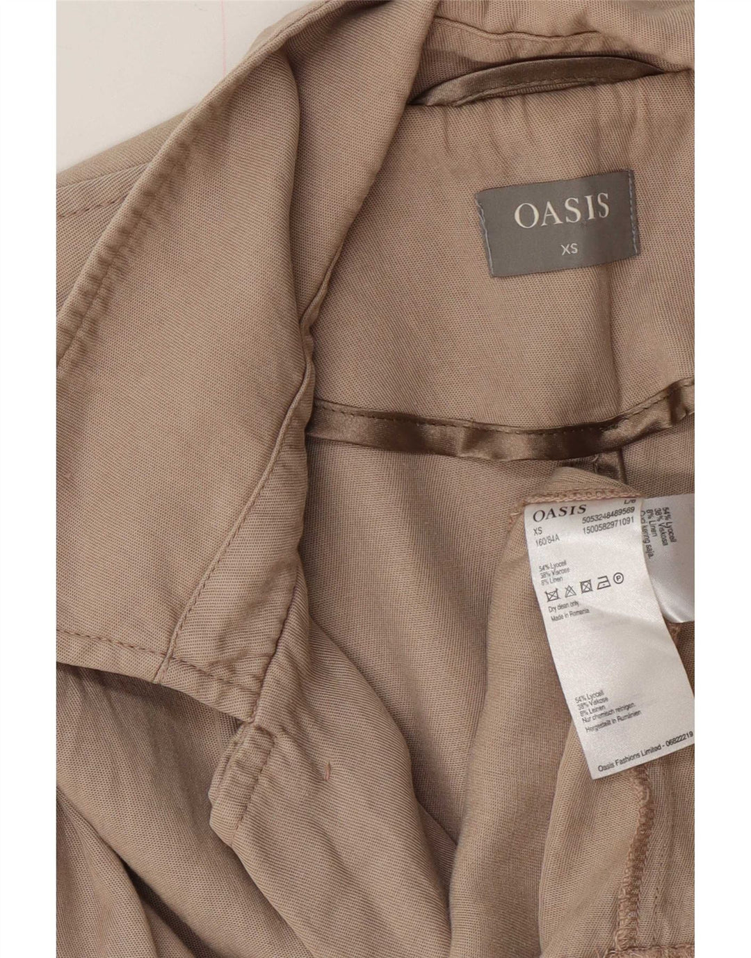 Oasis Trench Femme UK 6 XS Gris Lyocell