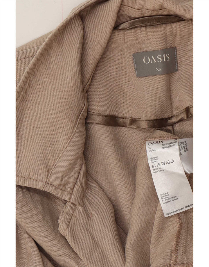 Oasis Trench Femme UK 6 XS Gris Lyocell
