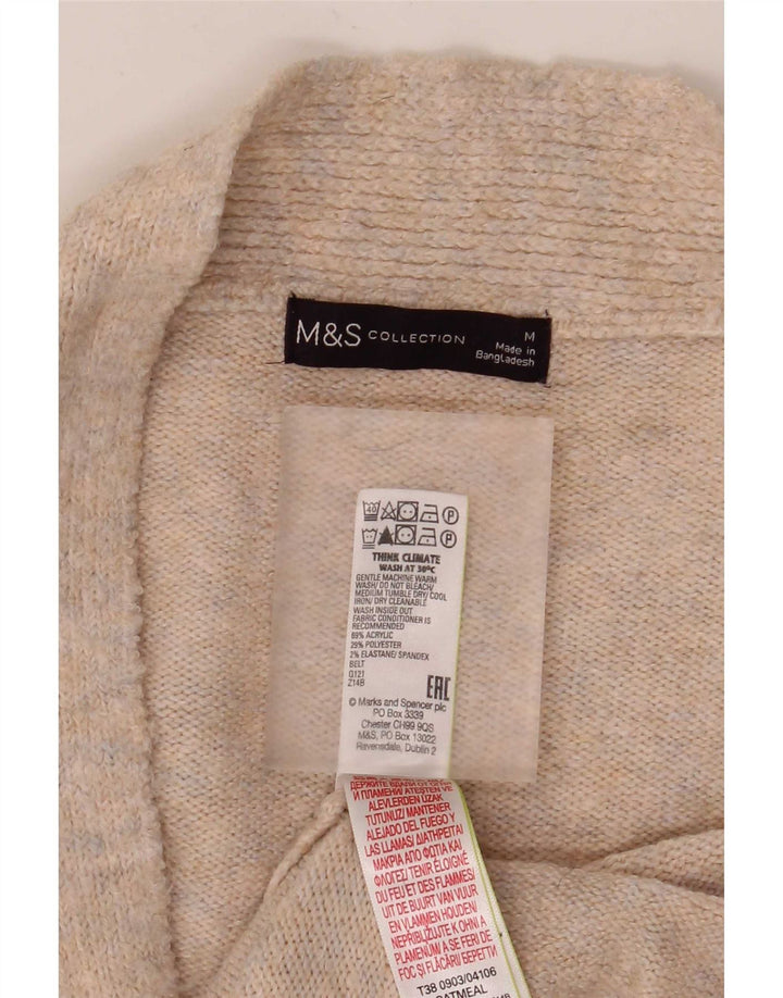 Marks & Spencer Pull cardigan long pour femme UK 14 Beige moyen