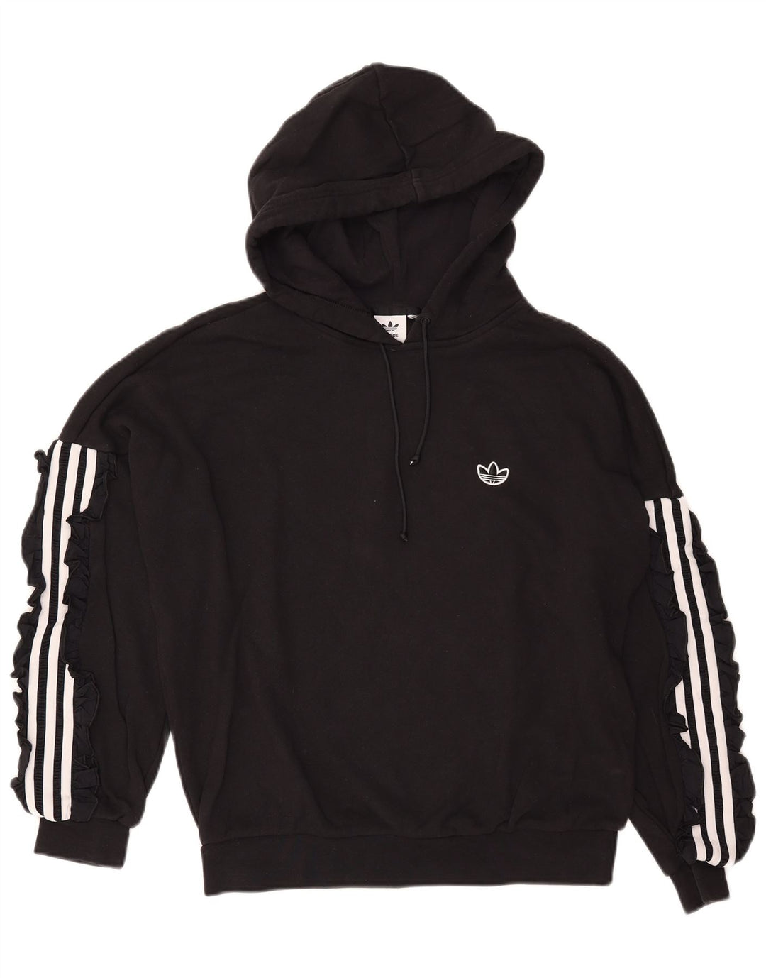 ADIDAS Pull à capuche surdimensionné pour femme UK 16 Large Noir