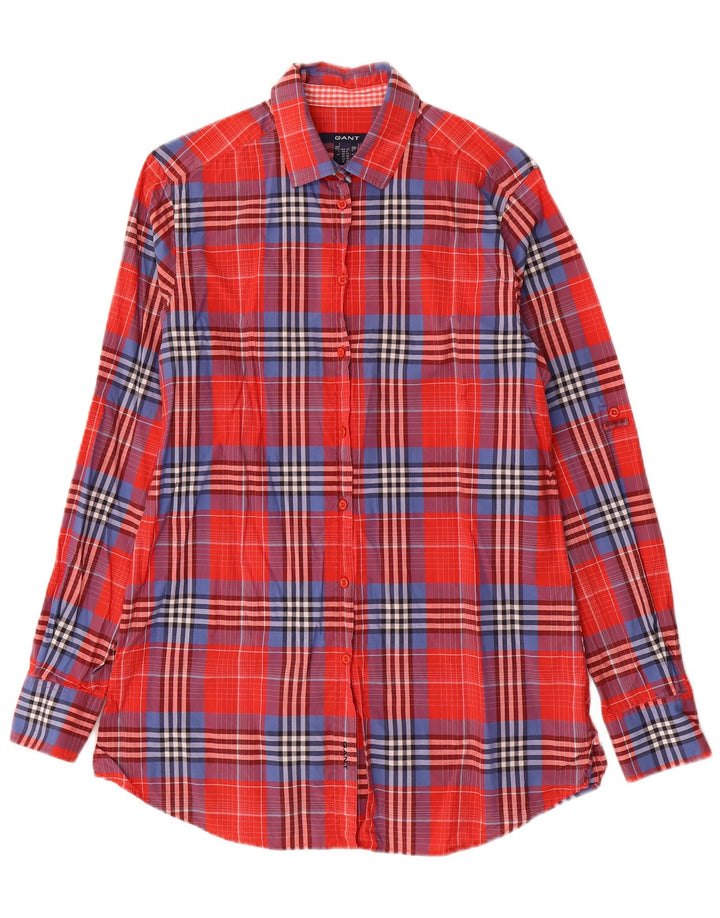 GANT Chemise Femme UK 12 Coton à Carreaux Rouge Moyen