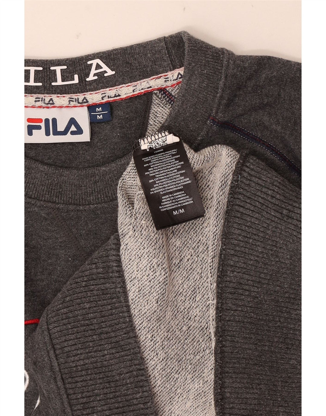 Fila Sweat-Shirt Graphique Homme Gris Moyen Coton