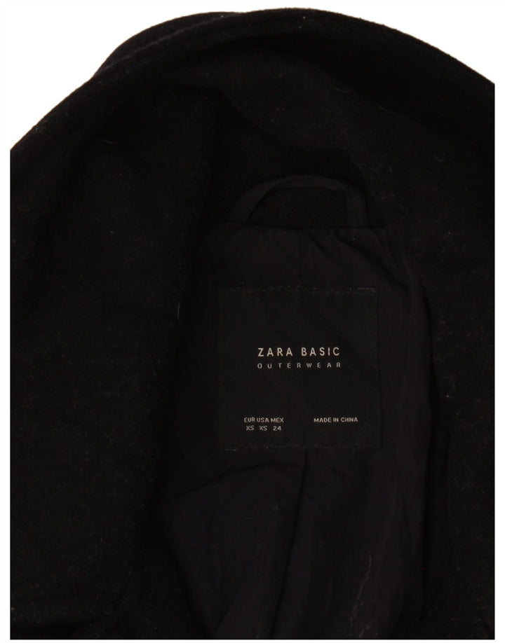 Zara Manteau surdimensionné à double boutonnage pour femme UK 6 XS Noir
